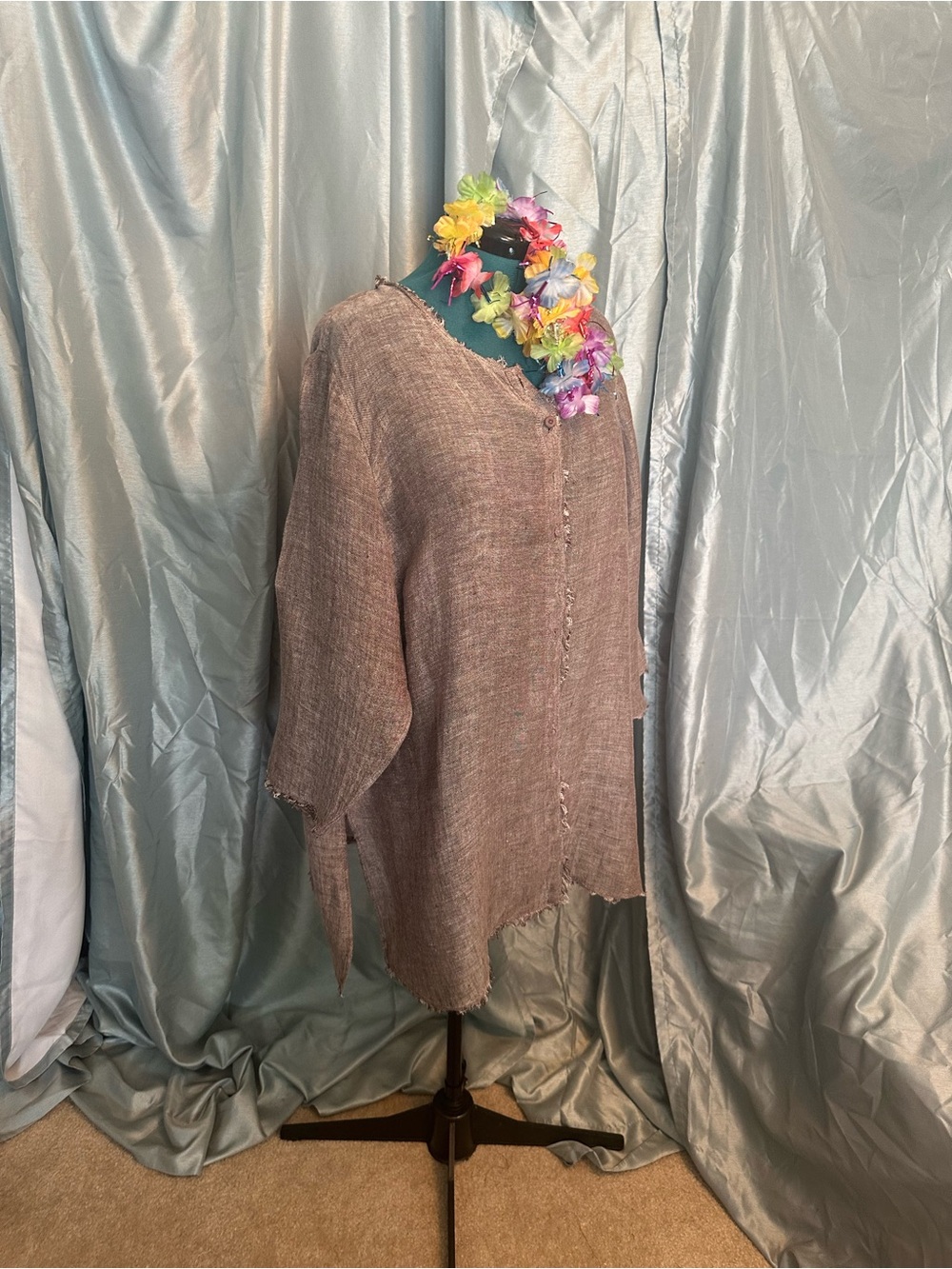 Eileen Fisher Linen button down jacket 3x